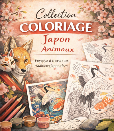 Collection Coloriage Japon Animaux à Imprimer (PDF)