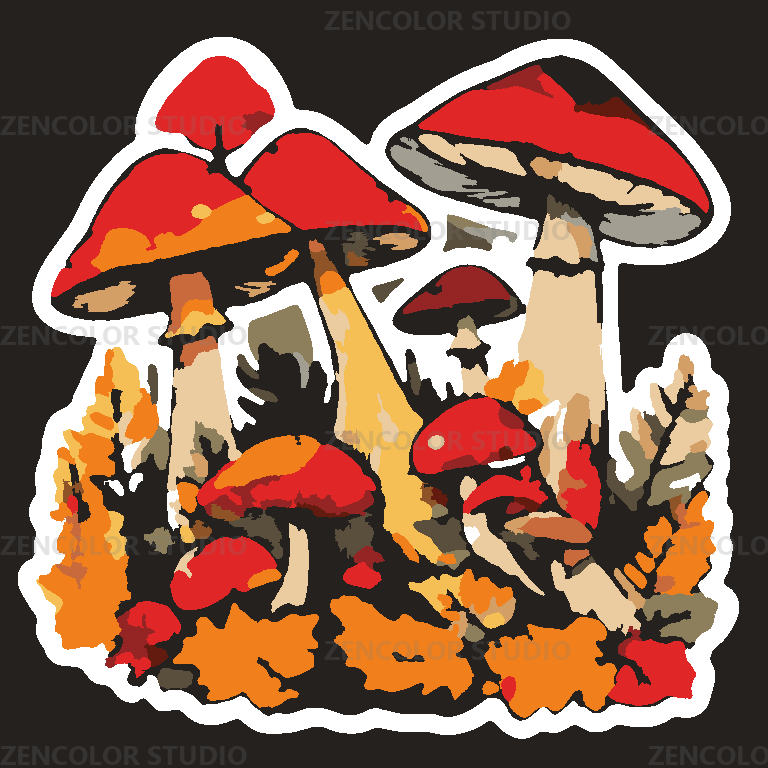 Les champignons rouges de l'automne