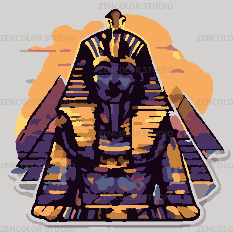 Le pharaon d'or au crépuscule du désert