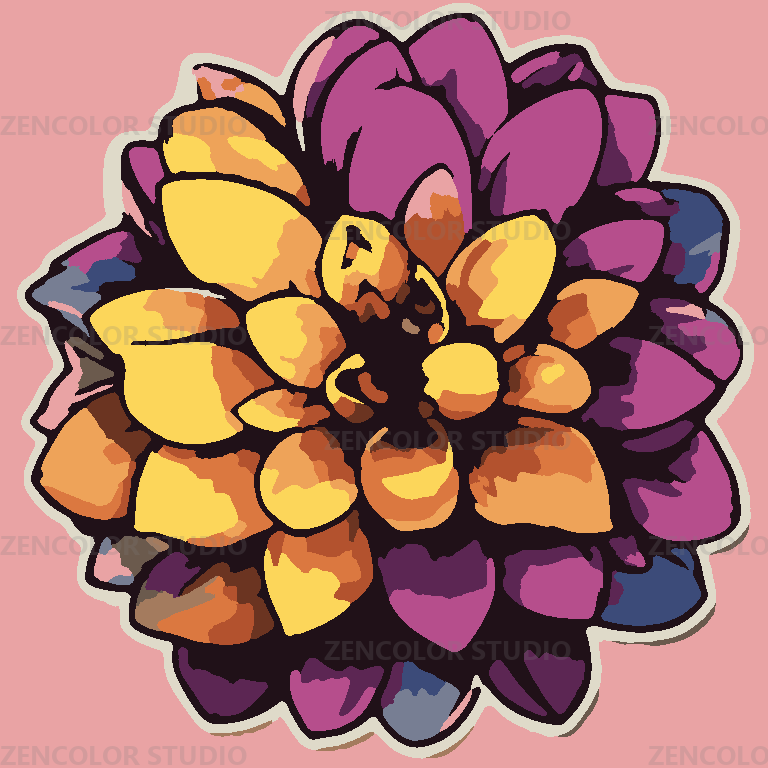 Le dahlia aux pétales géométriques