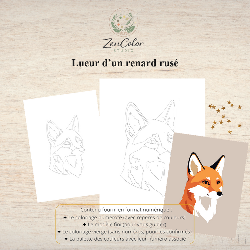 Renard rusé – Coloriage numéroté à imprimer PDF