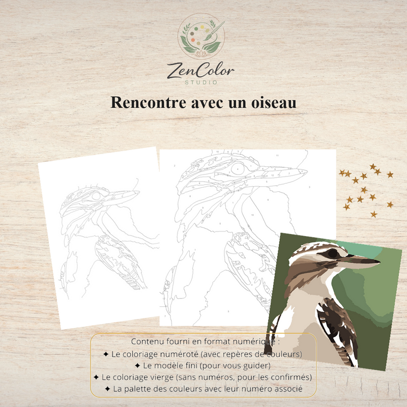 Oiseau en vol – Coloriage numéroté à imprimer PDF