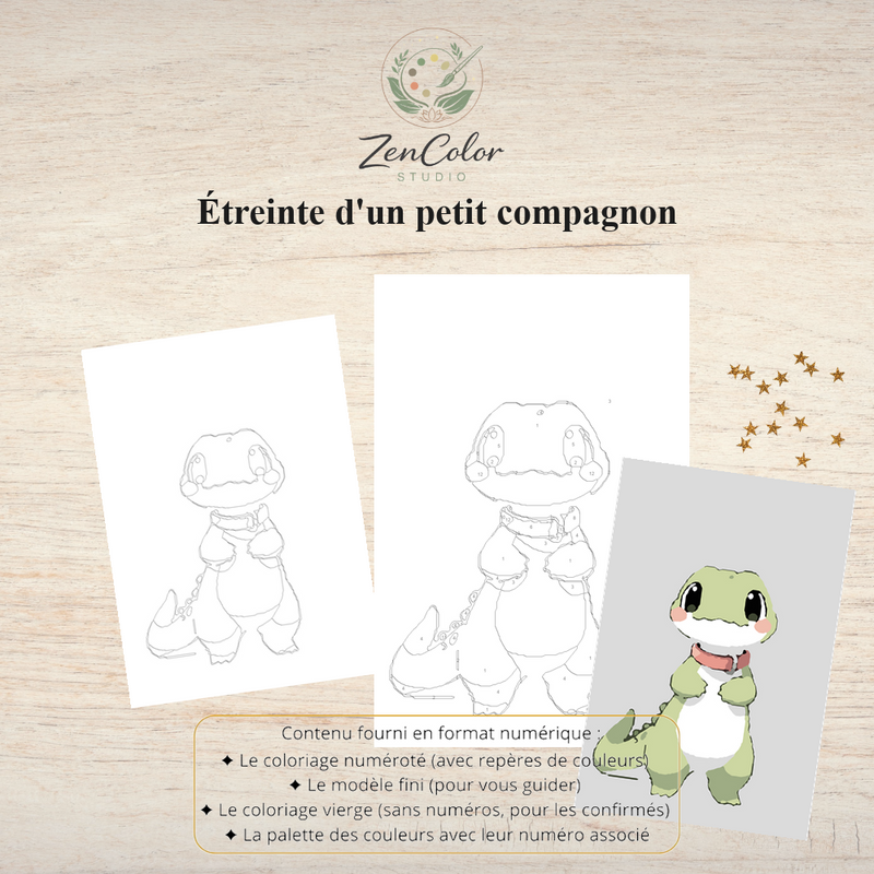 Personnage doux en étreinte – Coloriage numéroté à imprimer PDF