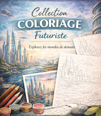 Collection Coloriage Ville Futuriste à Imprimer (PDF)