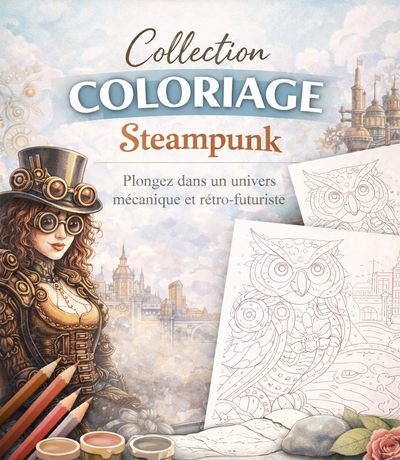 Collection Coloriage Steampunk à Imprimer (PDF)