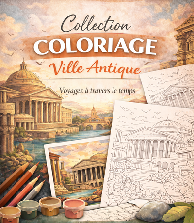 Collection Coloriage Ville Antique à Imprimer (PDF)