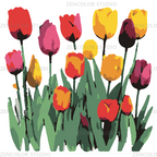 Le champ de tulipes aux mille couleurs