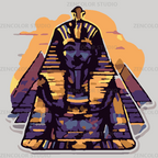 Le pharaon d'or au crépuscule du désert