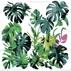 Feuilles tropicales, jungle intérieure