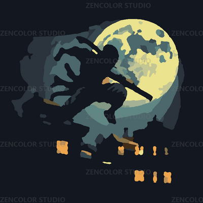 Le ninja sous la pleine lune