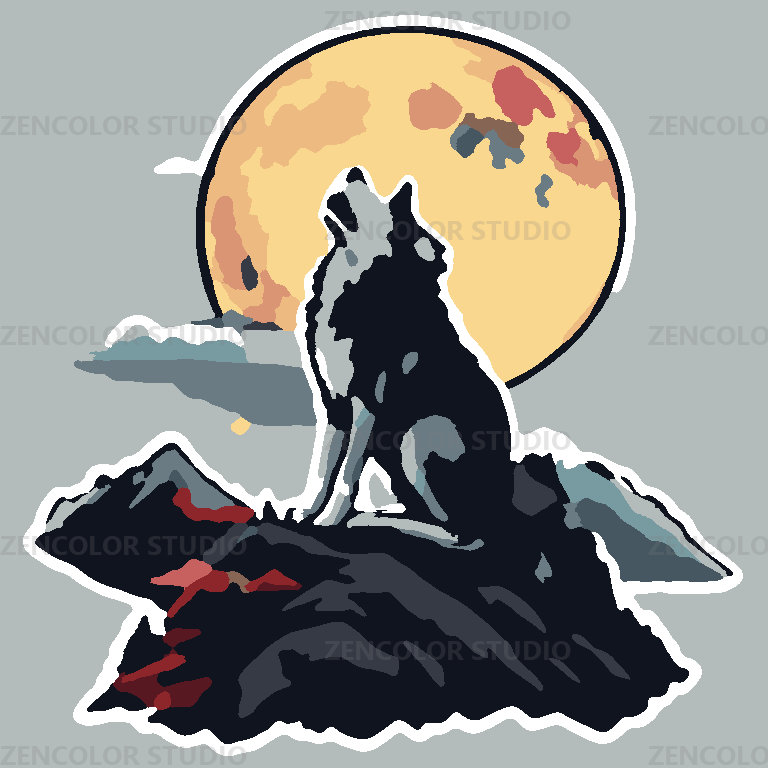 Le loup des montagnes et la lune d'or