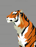 Tigre sauvage – Coloriage numéroté à imprimer PDF