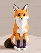 Renard curieux – Coloriage numéroté à imprimer PDF