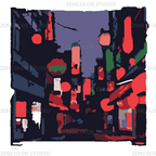 Lanternes rouges dans la nuit de Tokyo