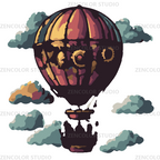 Le ballon gothique entre les nuages