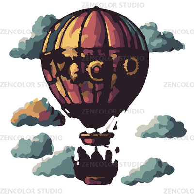 Le ballon gothique entre les nuages