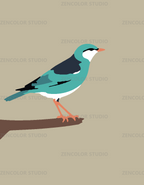 Oiseau au plumage coloré – Coloriage numéroté à imprimer PDF