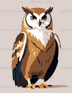 Hibou majestueux – Coloriage numéroté à imprimer PDF