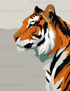Tigre puissant – Coloriage numéroté à imprimer PDF