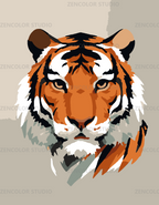 Tigre regard féroce – Coloriage numéroté à imprimer PDF