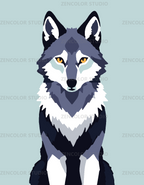 Loup majestueux – Coloriage numéroté à imprimer PDF