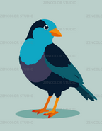Oiseau coloré en chant – Coloriage numéroté à imprimer PDF