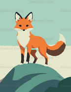 Renard en nature – Coloriage numéroté à imprimer PDF