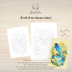 Oiseau printanier – Coloriage numéroté à imprimer PDF