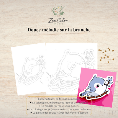 Oiseau en mélodie – Coloriage numéroté à imprimer PDF