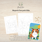 Chaton aux grands yeux – Coloriage numéroté à imprimer PDF