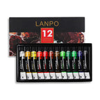Set de Peintures Acryliques 12/24 Couleurs avec Pinceaux