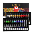 Set de Peintures Acryliques 12/24 Couleurs avec Pinceaux