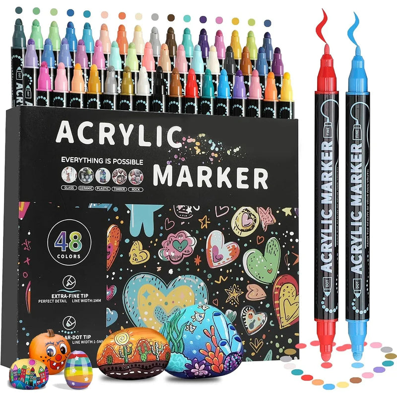 Set de Marqueurs Acryliques Double Pointe