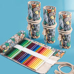 Trousse à Crayons Enroulable 36/48/72 Emplacements en Toile – Organisateur pour Crayons et Pinceaux (Crayons Non Inclus)